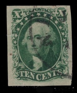 MOMEN: US STAMPS #15 IMPERF USED VF/XF+ LOT #84876*