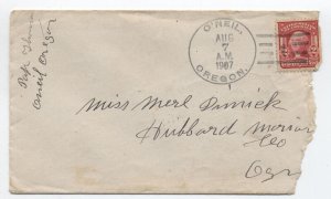 1907 O'Neil OR doane cancel on cover 6yr DPO  [6200.111]