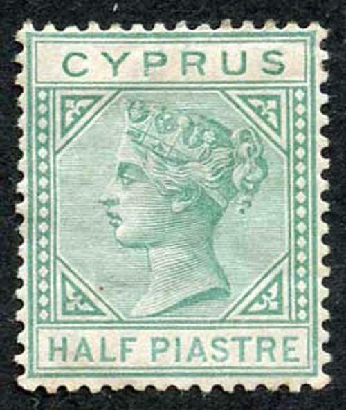 Cyprus SG11 1/2pi Emerald-green wmk Crown CC m/mint