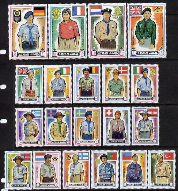 Ajman 1971 Scouts perf set of 20 unmounted mint (Mi 904-23A)