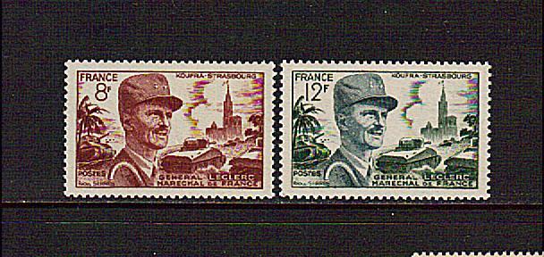 France Scott # 692-692a General Jacques Leclerc MNH