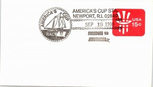 US SPECIAL PICTORIAL POSTMARK COVER AMERICA'S CUP RACE 2 NEWPORT RI 1980 (3)