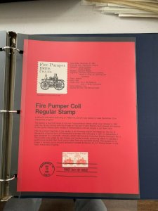 USPS Souvenir Page Scott 1908, 1981 fire pumper coil stamps