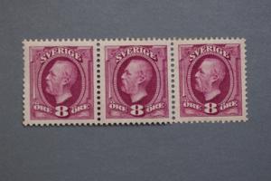 Sweden #75 8 Ore Mint 1903 Strip of 3