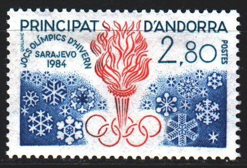 Andorra. 1984. 348. Sarajevo, winter olympic games. MLH.