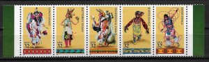 1996 USA #3072-6 American Indian Dance MNH strip of 5