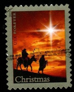 SC# 4813 - (46c) - Holy Family & Donkey, dated 2013, Used Single Off Paper