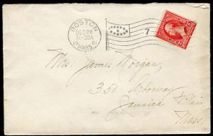 Postal Cover - BOSTON MA TO JAMAICA PLAINS MA - DEC 28 1901 AMF-B4 7 - S6350