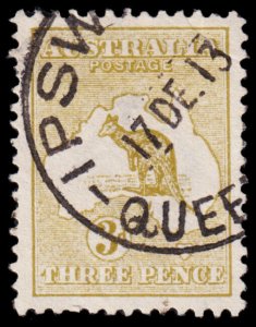 Australia Scott 5a, Die II, Olive Bister (1913) Used F-VF, CV $85.00 M