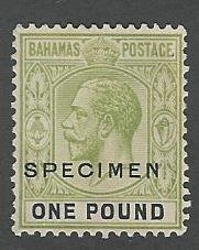 Bahamas mh specimen no gum S.C.  84