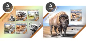 [ 322 38 ]- YEAR 2014 - NIGER - BOVID SPECIES        4v+ 1V    MNH/**