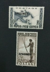 MOMEN: PAPUA NEW GUINEA SG #14s-15s 1952 SPECIMEN MINT OG NH LOT #191525-568