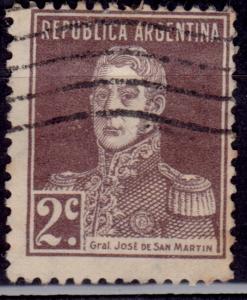 Argentina 1923, San Martin, 2c, sc#325, used