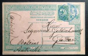 1910 Sirkeci Turkey Stationary Postcard Cover FFC To Grattau Bohemia Austria