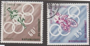 Dahomey # 191-192, Tokyo Summer Olympics, Used, 1/3 Cat.