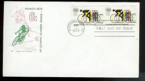 UNITED STATES FDC 6¢ Summer Olympics 1972 Farnam