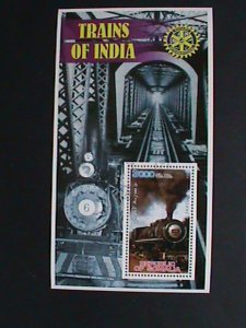 SOMALIA STAMP INDIA- ANTIQUE CLASSIC TRAIN CTO-NH S/S SHEET.#2 VERY RARE