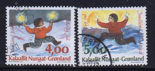 Greenland Sc 301-2 1995 Christmas stamp set used