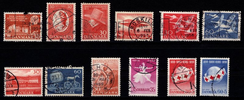 Denmark 1954-1959 Commemoratives, Complete Sets [Used]