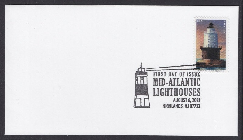 US 5621-5625 Mid-Atlantic Lighthouses (set of 5) BWP FDC 2021