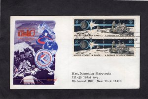 1435b Space Achievement, blk/4 FDC Fleetwood Kennedy Ctr. cancel addressed