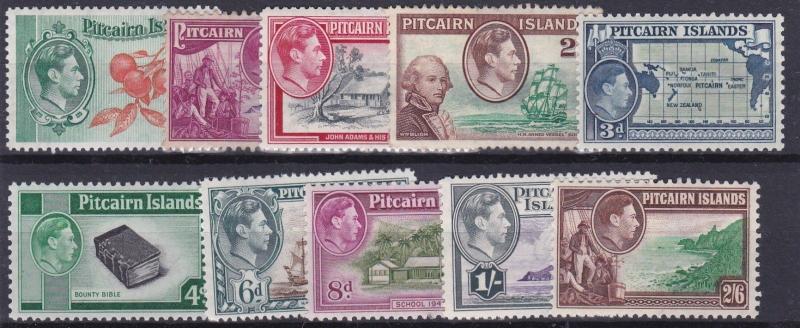 PITCAIRN ISLANDS  1940  S G 1 - 8  SET OF 10  MH CAT £75 NO2