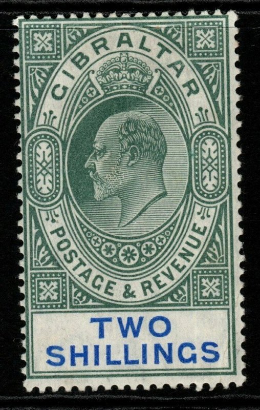 GIBRALTAR SG62 1905 2/= GREEN & BLUE MTD MINT 