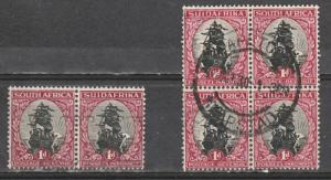 #34 South Africa Used pair & block of 4