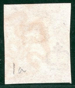 GB PENNY GREY-BLACK 1840 QV SG.3 1d Plate 1a (LI) Used Red MX Cat £525 BRRED66