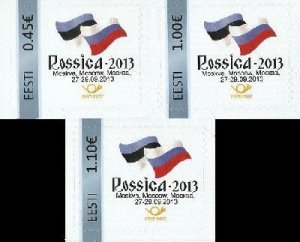 Estonia 2013 Philatelic exhibition Rossica 2013 in Moscow rare set of 3 stamps