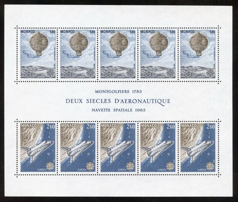 Monaco 1369a MNH, Europa Souvenir Sheet  from 1983.