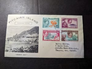British Pitcairn Island Souvenir Cover to Toronto Ontario Canada Bounty Bay