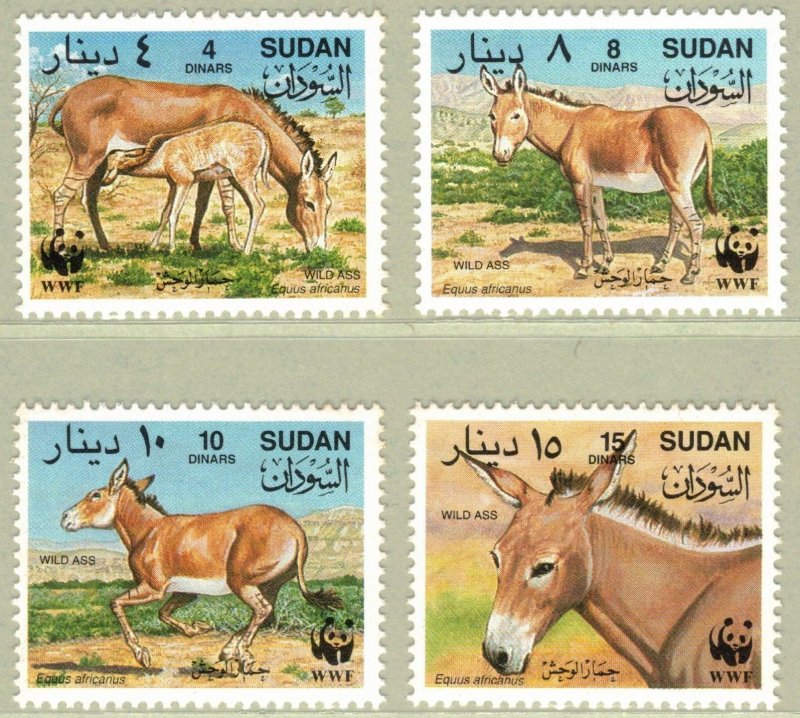 SUDAN 1994 Wild Ass; Scott 160-63; MNH