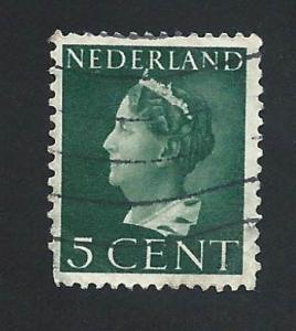 Netherlands SC# 216 - Queen Wilhelmina, dark grn, used