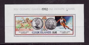 Cook Islands-Sc#1047-unused NH sheet-Sports-1992 Olympics-1991-