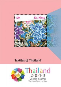 SAINT KITTS 2013 - TEXTILES OF THAILAND - STAMP SOUVENIR SHEET - MNH