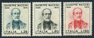 Italy 1059-1061,MNH.Mi 1358-1360. Giuseppe Mazzini,1805-1872,patriot,writer.1972