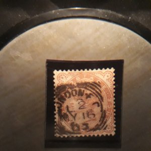 GB 80 1880 1 1/2 p red brown VF (May 16 83 CDS)