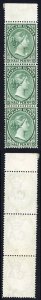 Falkland Is SG15 1/2d Blue-green Mint (no gum) STRIP (surface rub at top) cat 8