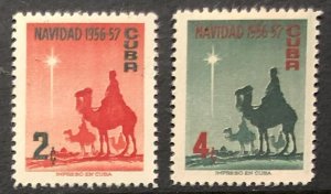 Cuba 562-563 Mint NH Complete Set, Christmas 1956