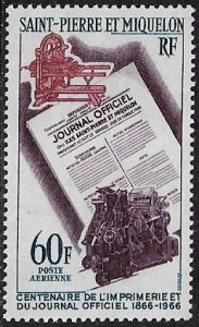 St Pierre & Miquelon #C34 MNH Stamp - Printing of Official Journal