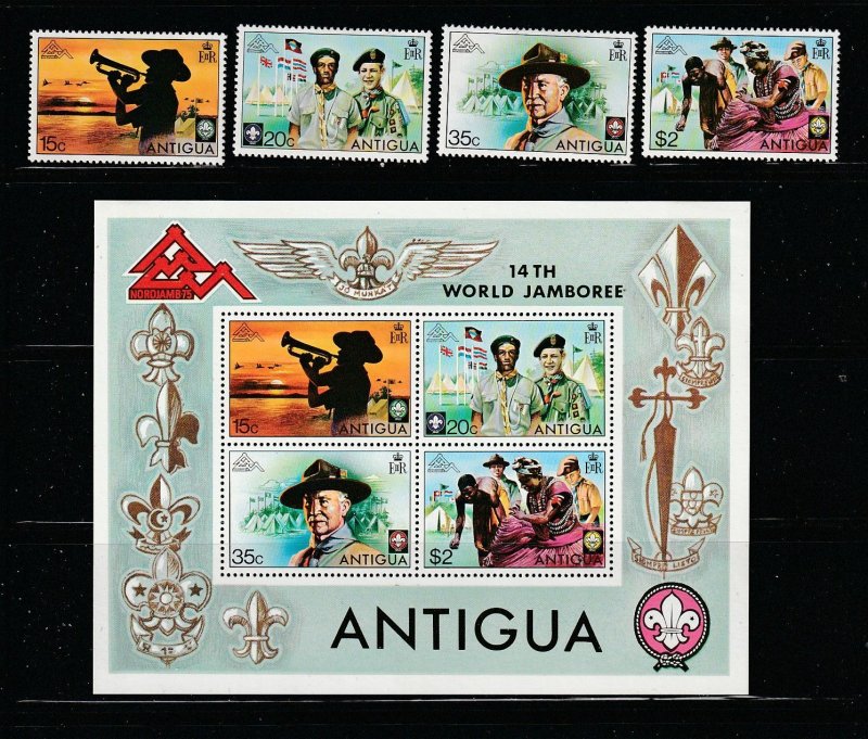Antigua 383-386a Set MH Boy Scouts