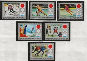 BURUNDI Sc 385-93+C157 NH SET+PERF&IMPERF S/S of 1972 - OLYMPICS