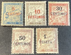 FRENCH MOROCCO # J1-J5-MINT/HINGED---COMPLETE SET---POSTAGE DUE---1896