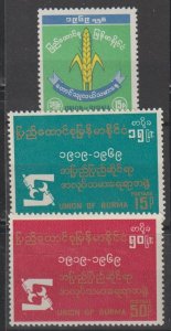 Burma SC 209-211 Mint Never Hinged