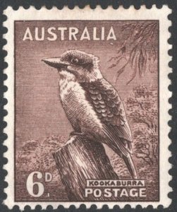 Australia: SC#295 6d Kookaburra (1956) MLH*