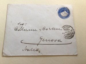 Egypt to Genoa Italy  1894 cover  A6131