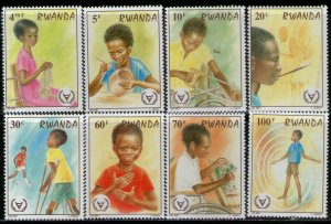 Rwanda 1981 Intl. Year of the Disabled Person Painting Football Sc1059-66 MNH 17