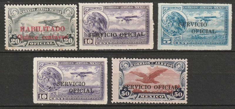 Mexico 1931-34 Sc CO16/CO26 air post official selection MH*