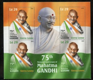 SIERRA LEONE 2023 75th MEMORIAL ANNIVERSARY OF MAHATMA GANDHI SHEET IV MINT NH